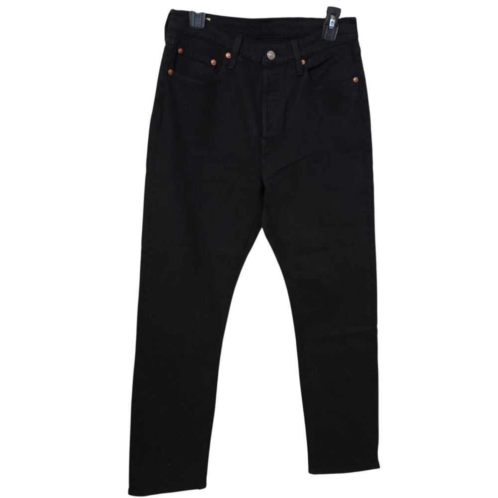 Levi's Jeans Mens 29x30 Black 501 Button Fly Straight Leg Denim Jeans Casual